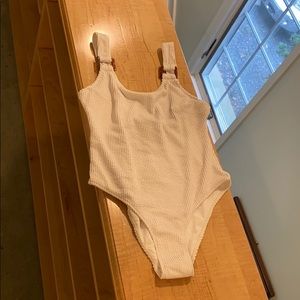 H&M cream colored one piece bathing suit